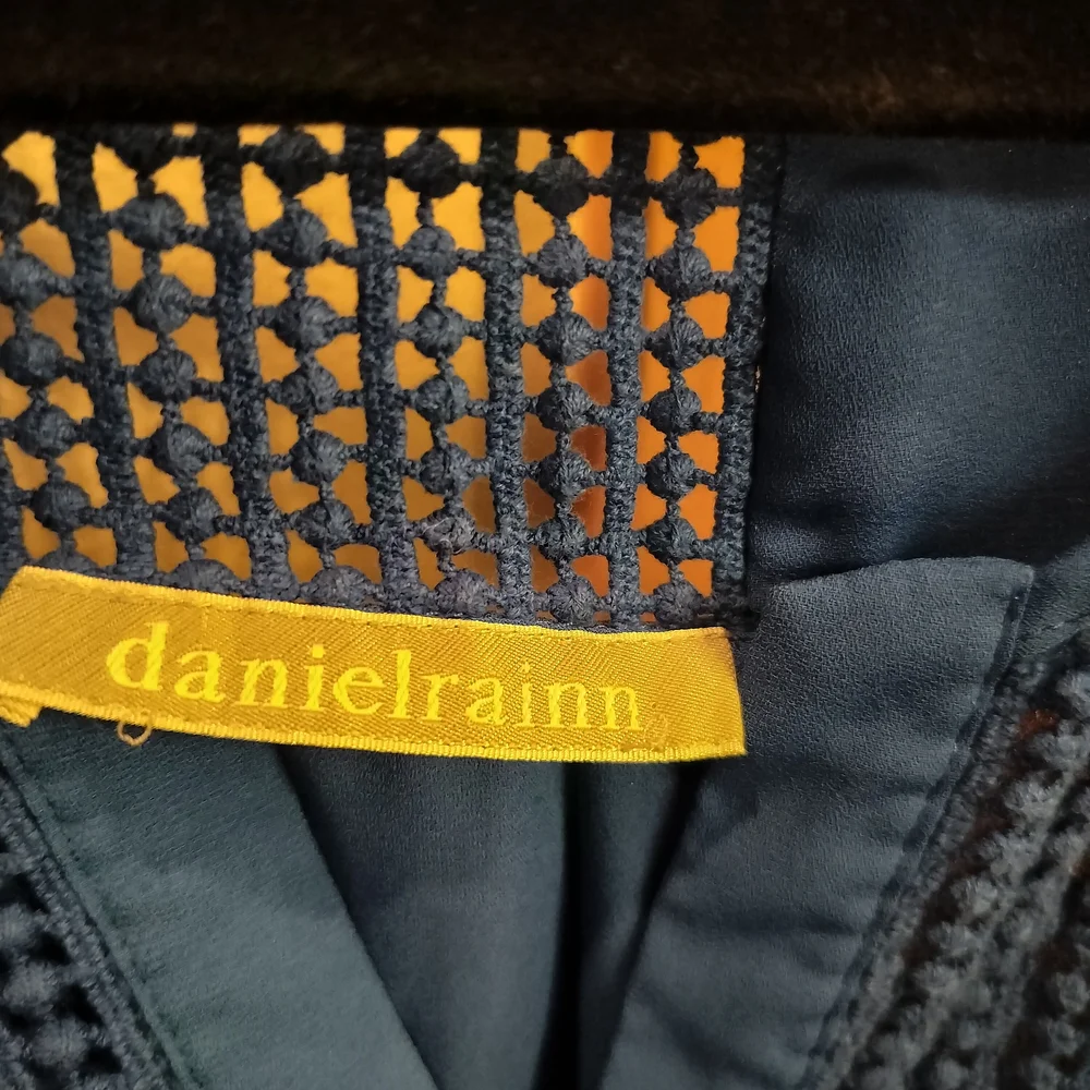 Daniel Rainn Deep Blue Blouse with Textured Accents - Picture 2 of 4